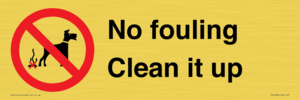 PV1406: No fouling Clean it up sign