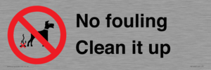 PV1406: No fouling Clean it up sign