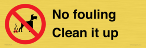 PV1406: No fouling Clean it up sign