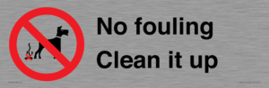 PV1406: No fouling Clean it up sign