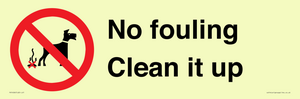 PV1406: No fouling Clean it up sign