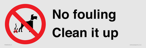 PV1406: No fouling Clean it up sign