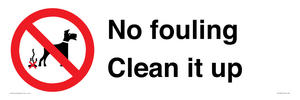 PV1406: No fouling Clean it up sign
