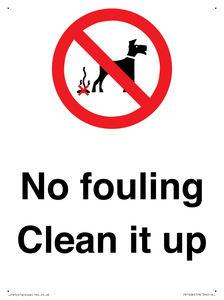 PV1406: No fouling Clean it up sign