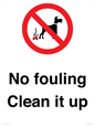 PV1406: No fouling Clean it up sign