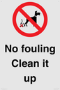 PV1406: No fouling Clean it up sign