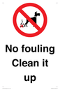 PV1406: No fouling Clean it up sign