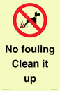 PV1406: No fouling Clean it up sign