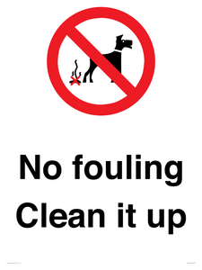 PV1406: No fouling Clean it up sign