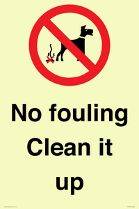 PV1406: No fouling Clean it up sign