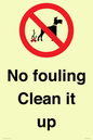 PV1406: No fouling Clean it up sign