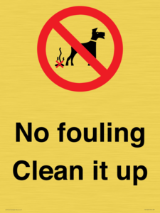 PV1406: No fouling Clean it up sign