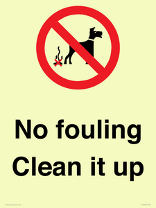 PV1406: No fouling Clean it up sign