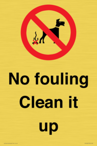 PV1406: No fouling Clean it up sign