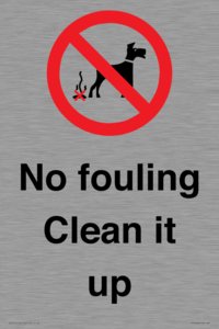 PV1406: No fouling Clean it up sign