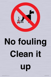 PV1406: No fouling Clean it up sign