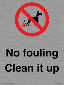 PV1406: No fouling Clean it up sign