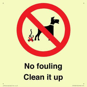 PV1406: No fouling Clean it up sign