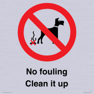 PV1406: No fouling Clean it up sign