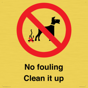 PV1406: No fouling Clean it up sign