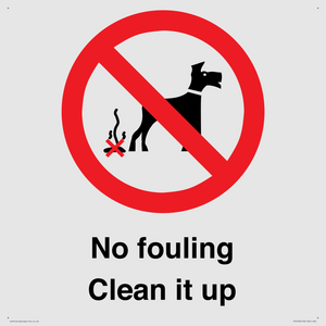 PV1406: No fouling Clean it up sign