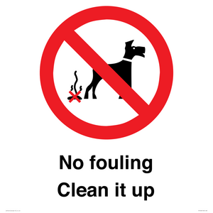 PV1406: No fouling Clean it up sign