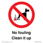 PV1406: No fouling Clean it up sign