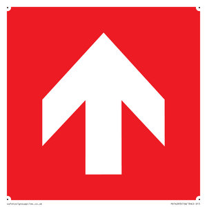 PV14293: White Arrow on red background