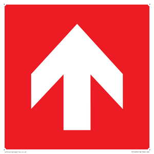PV14293: White Arrow on red background