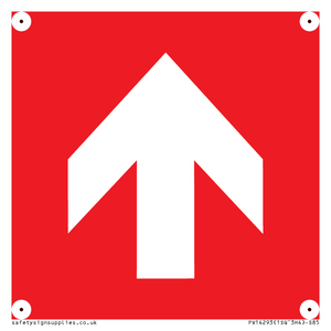 PV14293: White Arrow on red background