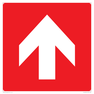 PV14293: White Arrow on red background