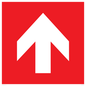 PV14293: White Arrow on red background