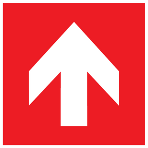 PV14293: White Arrow on red background