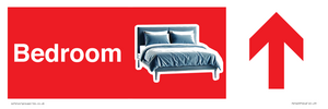 PV14297: Bedroom dementia friendly directional with arrow Red Background