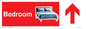 PV14297: Bedroom dementia friendly directional with arrow Red Background