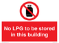 PV14792: No LPG to be stored in this building