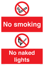PV14990: No smoking / No naked lights dual sign