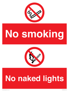 PV14990: No smoking / No naked lights dual sign