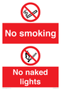 PV14990: No smoking / No naked lights dual sign
