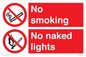 PV14990: No smoking / No naked lights dual sign