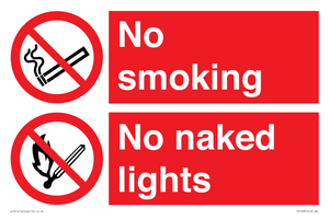 PV14990: No smoking / No naked lights dual sign