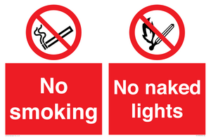 PV14990: No smoking / No naked lights dual sign