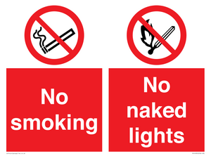 PV14990: No smoking / No naked lights dual sign