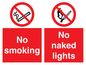 PV14990: No smoking / No naked lights dual sign