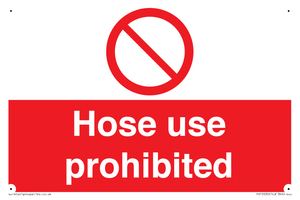 PV15030: Hose use prohibited