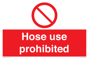 PV15030: Hose use prohibited