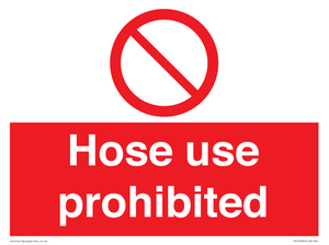 PV15030: Hose use prohibited
