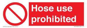 PV15030: Hose use prohibited