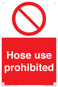 PV15030: Hose use prohibited