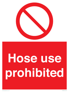 PV15030: Hose use prohibited